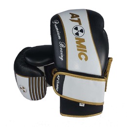 Atomic Premium Leather Boxing Glove - Blk/Wht/Gold