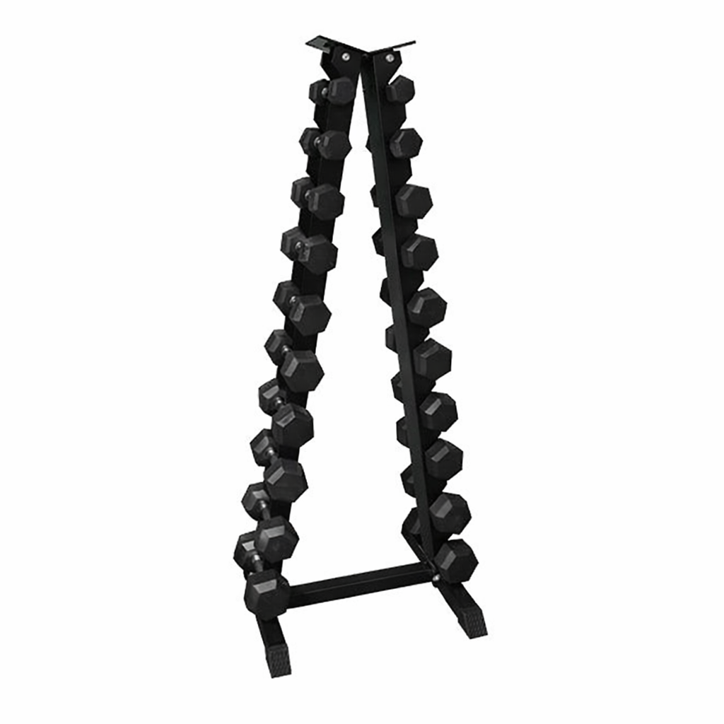 Rubber Hex Dumbbell Set 1kg-10kg with Rack