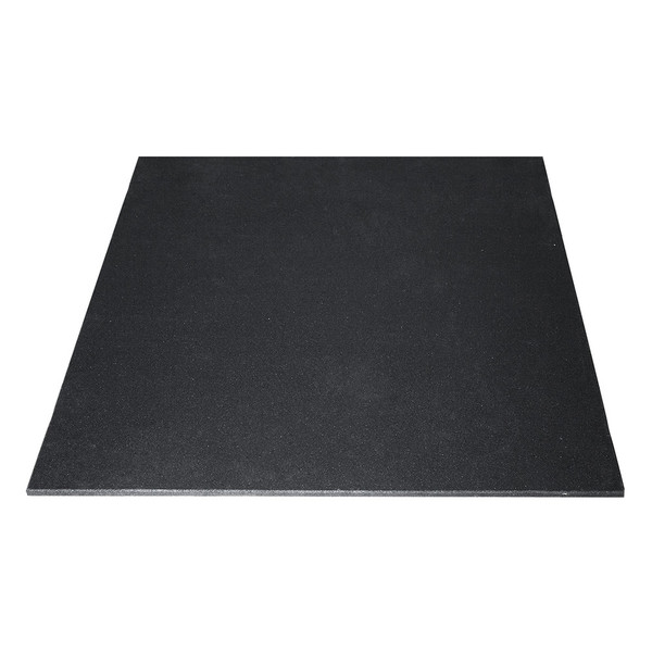 Smooth Top 2 x Heavy Duty 18mm Solid Black Rubber Gym Mat 