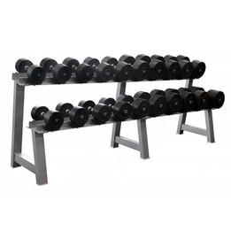 10kg - 40kg Round Rubber Dumbbell Set with Rack