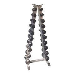 Rubber Hex Dumbbells Set 1-10kg with Stand