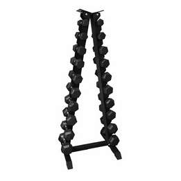 Rubber Hex Dumbbell Set 1kg-10kg with Rack