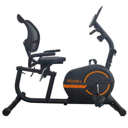 Athletic 350BH manual recumbent exercise bike, side view