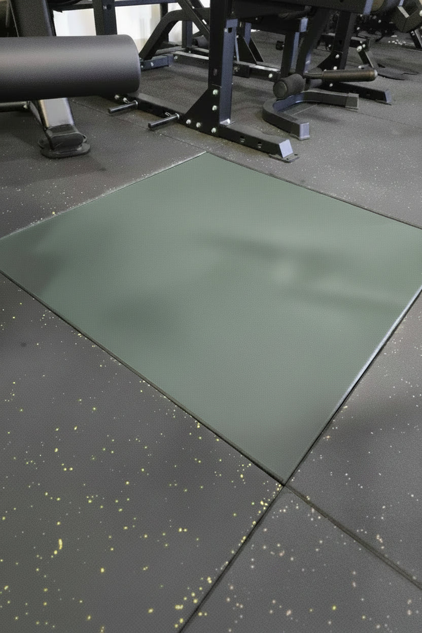 Gym Rubber flooring commercial army green 1m x1m x 15mm