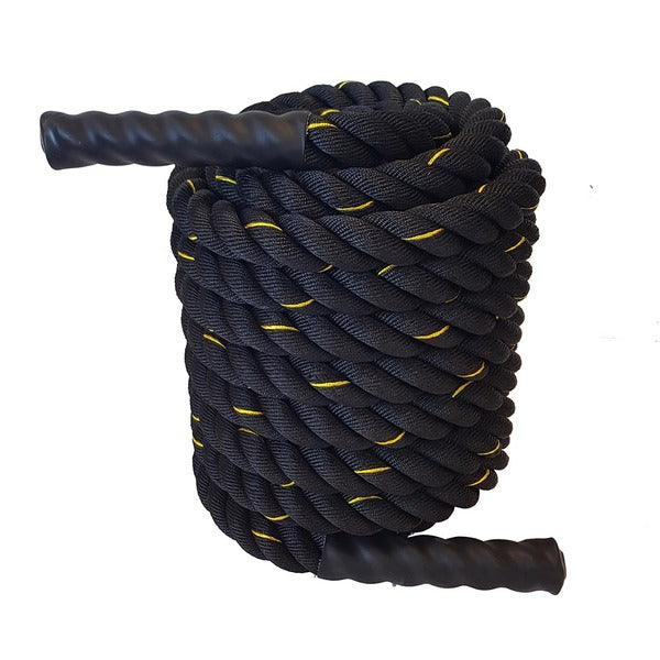 Aussie Fitness 15m Battle Rope (Black w/- Yellow)