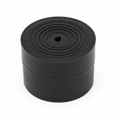 Black rubber floss band on a white background