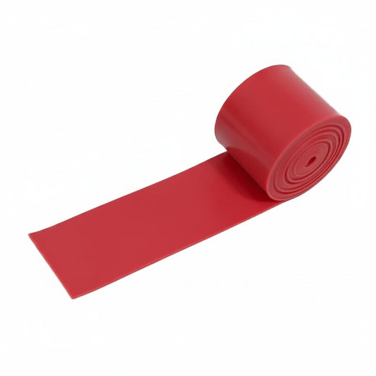 Red resistance floss band on a white background