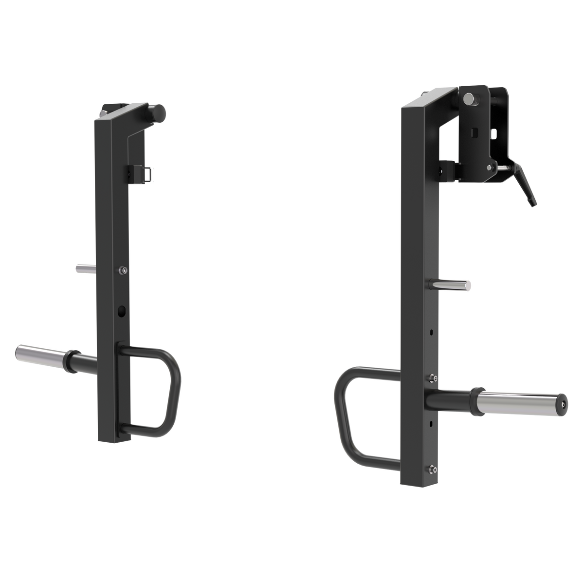 GymKing M75 left and right plate-loaded jammer arms with neutral handles