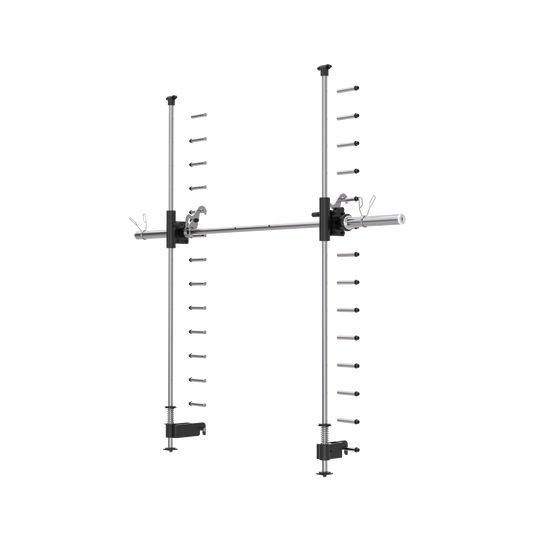 GymKing M75 Add-On B Smith machine with knurled chrome bar and hard-chrome guide rods