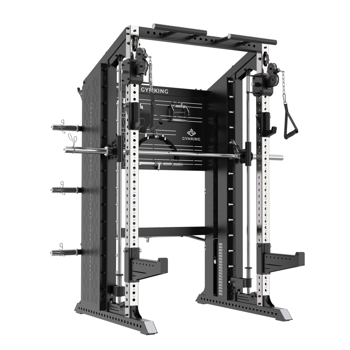 GymKing M75 Commercial Multi Function Centre, power rack with Smith machine and cable trainer