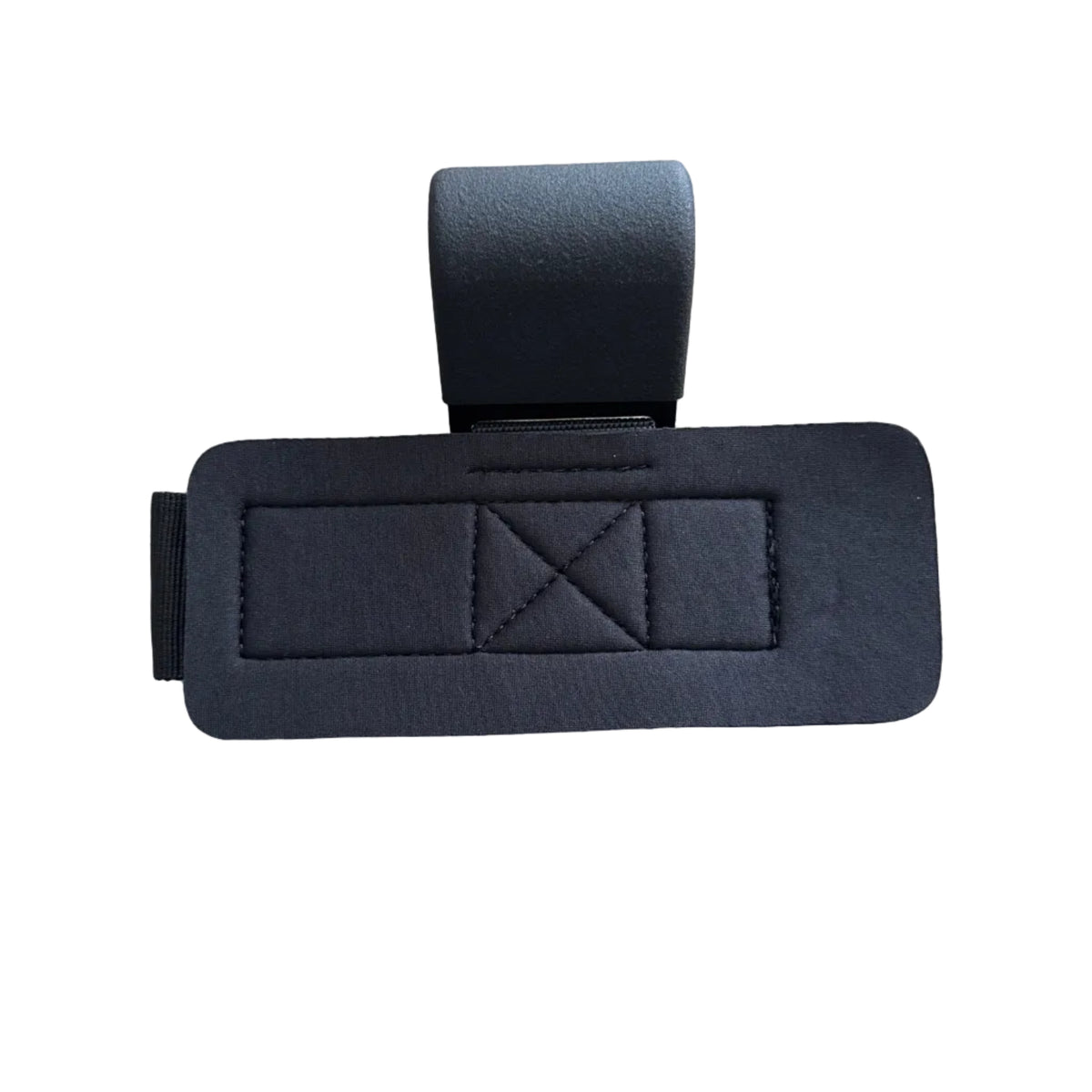 Back of Gymking lifting hook showing stitched wrist strap