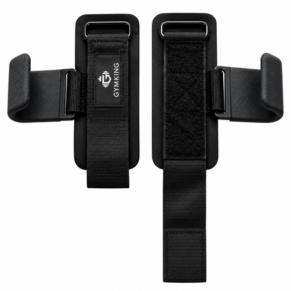 Gymking Lifting Hooks pair with padded wrist straps