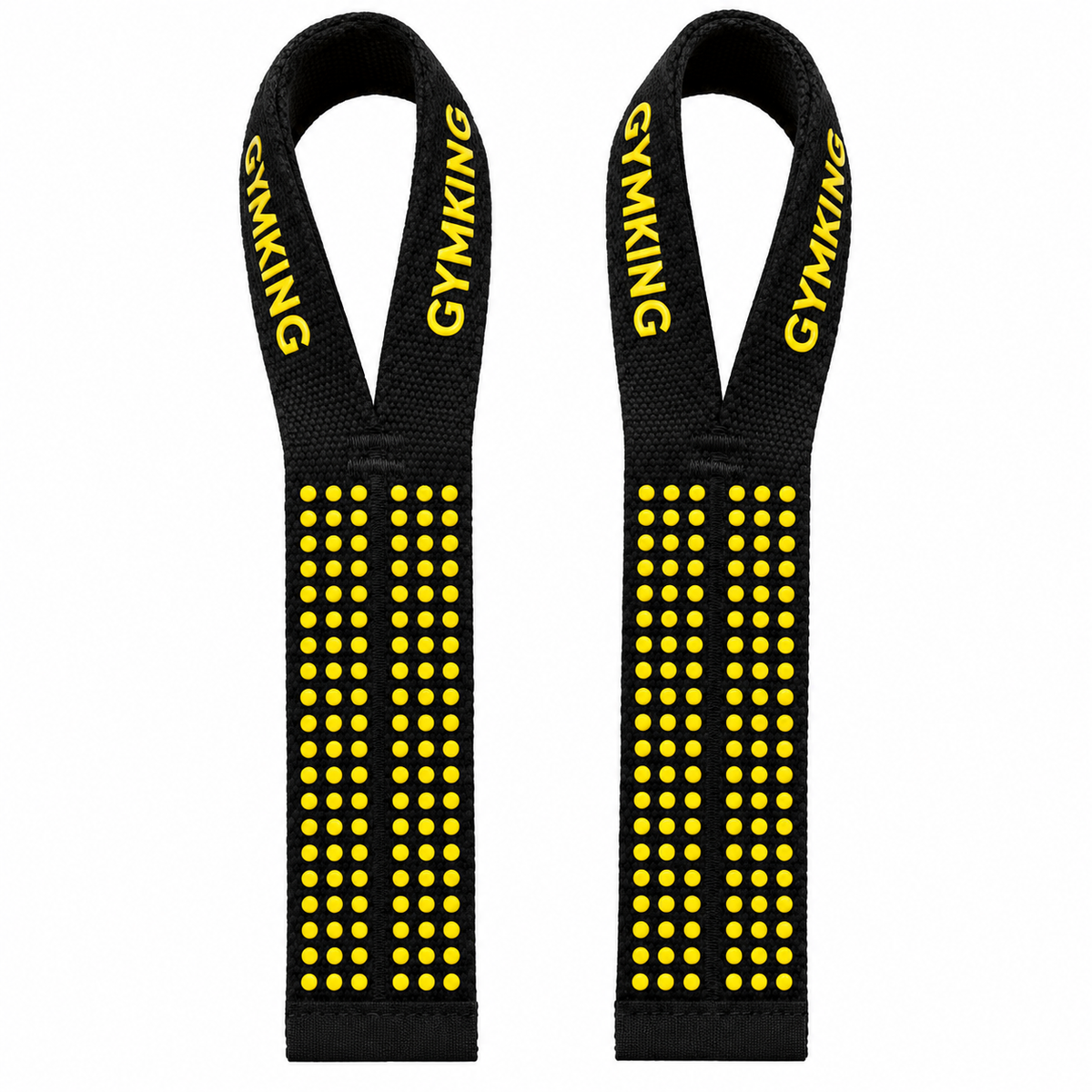 Gymking single tail lifting straps in yellow and black