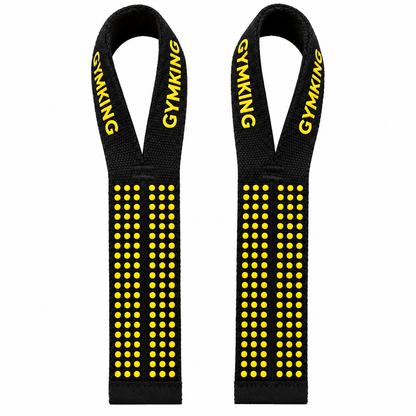 Gymking single tail lifting straps in yellow and black
