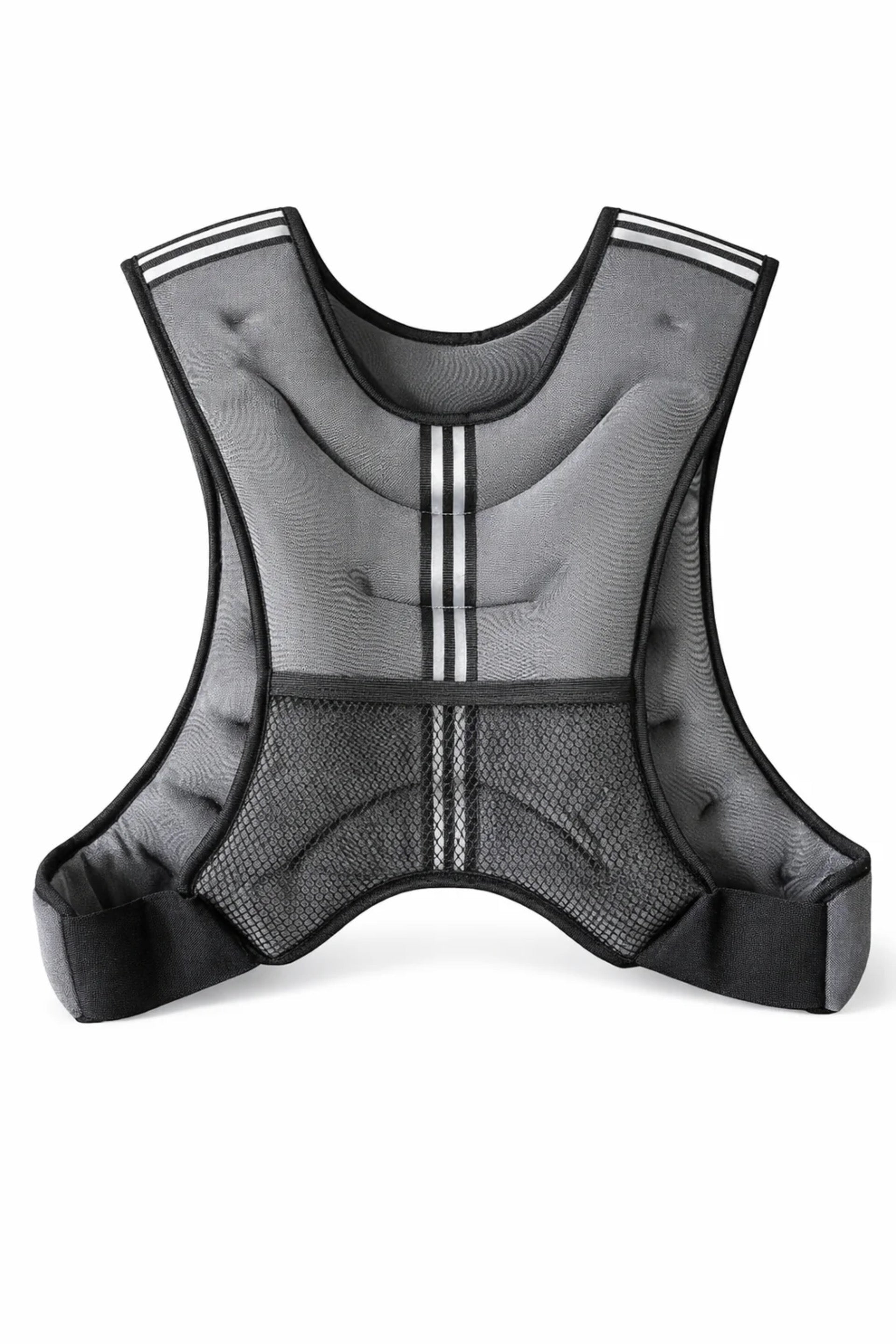 Black mesh running vest on a white background