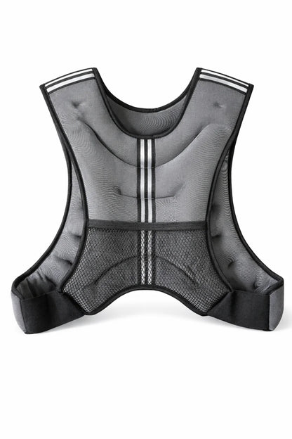 Black mesh running vest on a white background