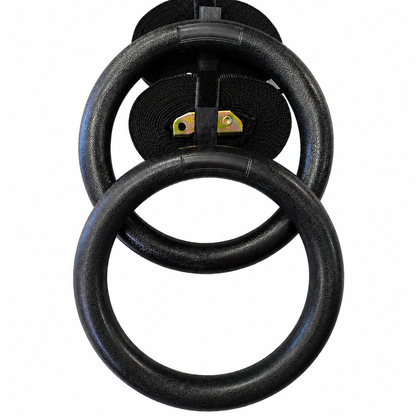 Gym Rings Black with Straps