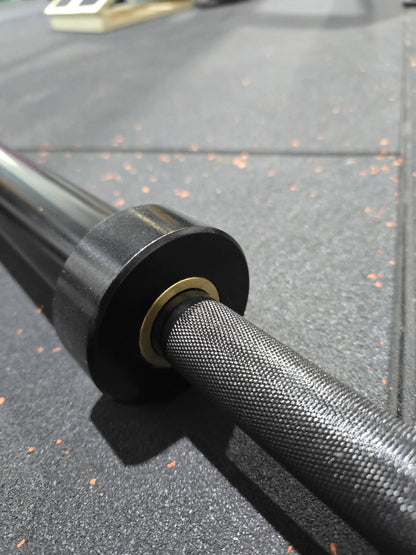 GymKing 7ft Olympic Thrust Bearing Bar – Knurling Close-Up