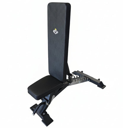 Gym bench in a fitness center with equipment in the background