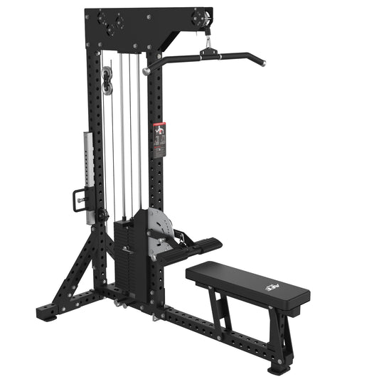 AFE RAW Series Lat Pulldown/Low Row Machine with high and low pulleys and weight stack