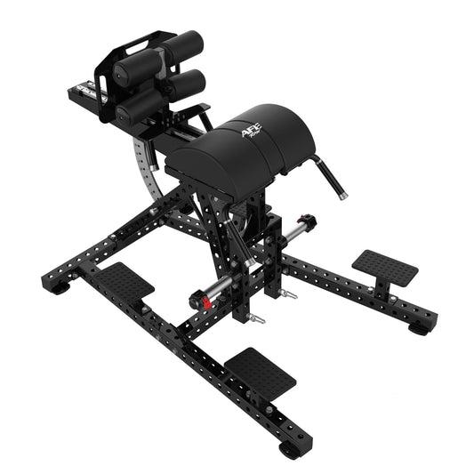 AFE RAW Series GHD/Reverse Hyper Machine with adjustable pad, foot rollers and step-up foot plates