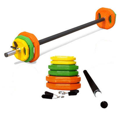 20kg Pump Set (Coloured Weights) including Bar & Collars