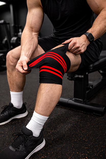Revo Knee Wraps - 78" Heavy-Duty Elastic Weightlifting Knee Wraps