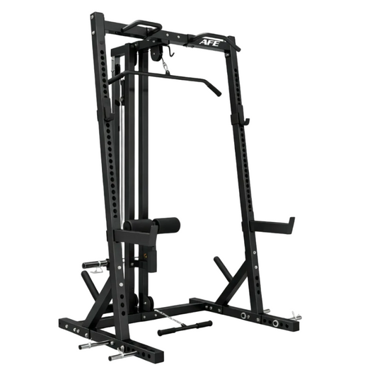 AFE Half Rack Pro Cable Attachment fitted to the AFE Half Rack Pro, showing the cable pulley system