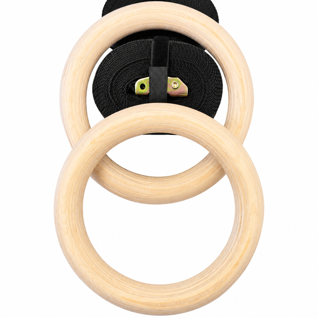 Wood Gym Rings commercial calisthenics