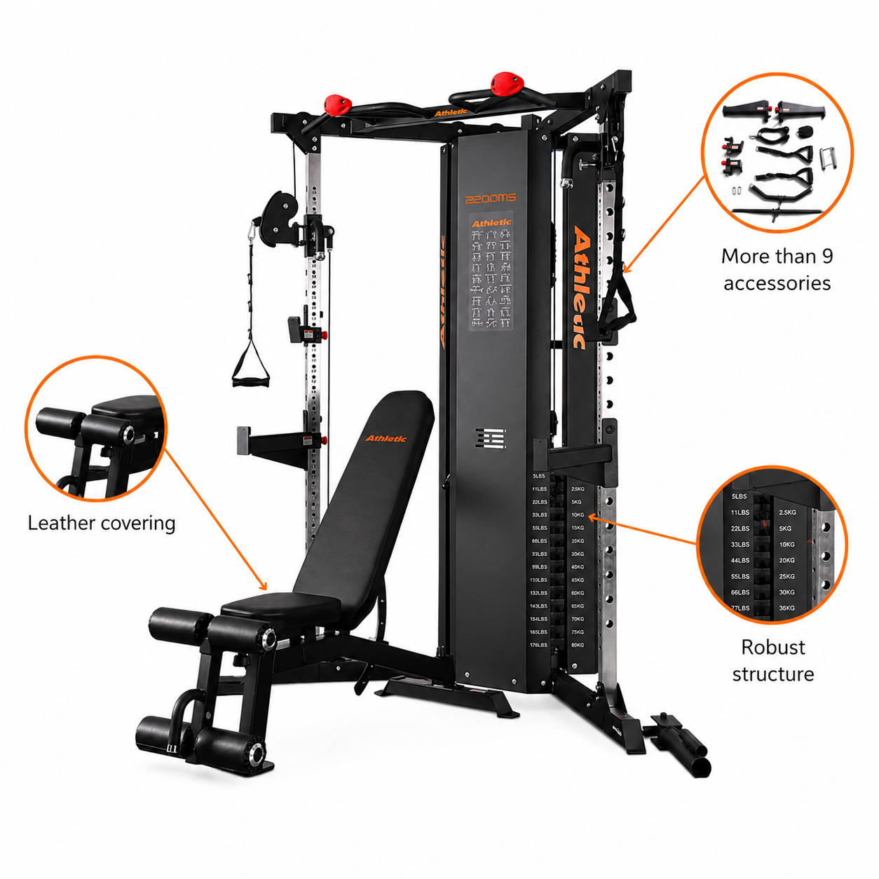 Athletic 2200MS Functional Trainer & Bench Package