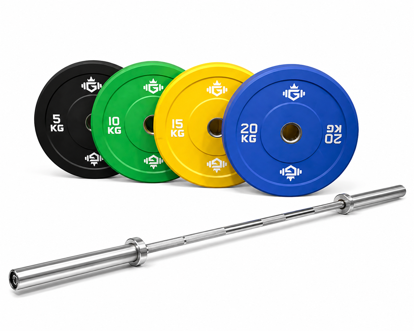 100kg Olympic Bumper Weights and Olympic Bar Package