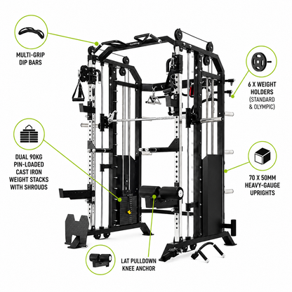 GymKing GK-6000 Commercial Multi Functional Trainer | Smith Machine & Functional Trainer