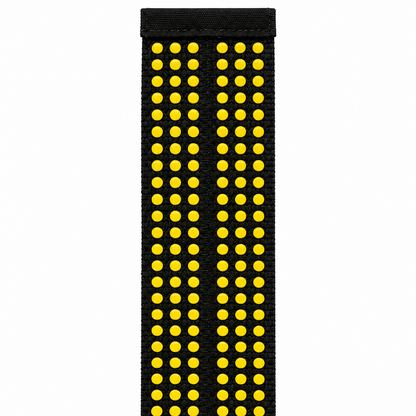 Close-up of yellow grip dots on Gymking single tail lifting straps