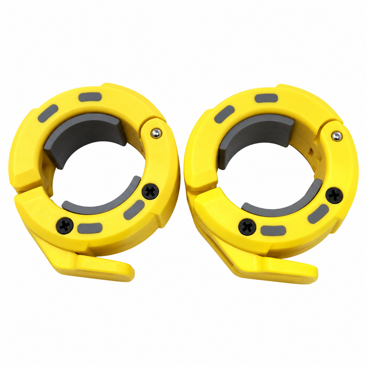 Gymking magnetic Olympic lock jaw collars in yellow
