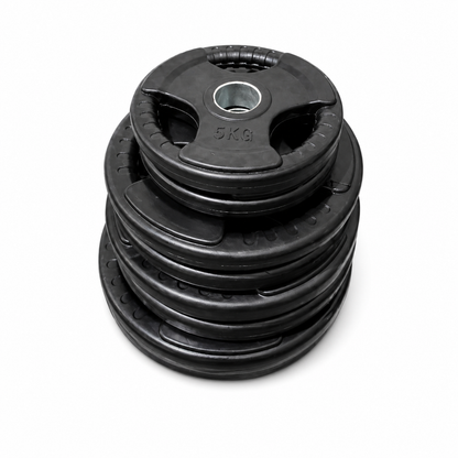 100kg Olympic Rubber Weight Package + 700lb Bar