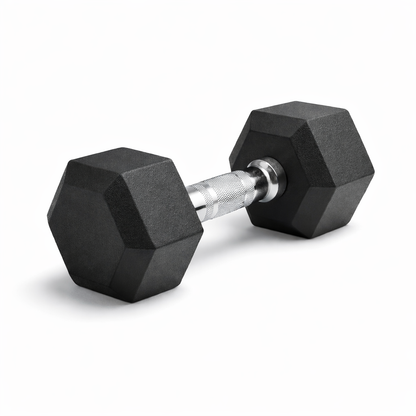 Rubber Hex Dumbbell kg – Black